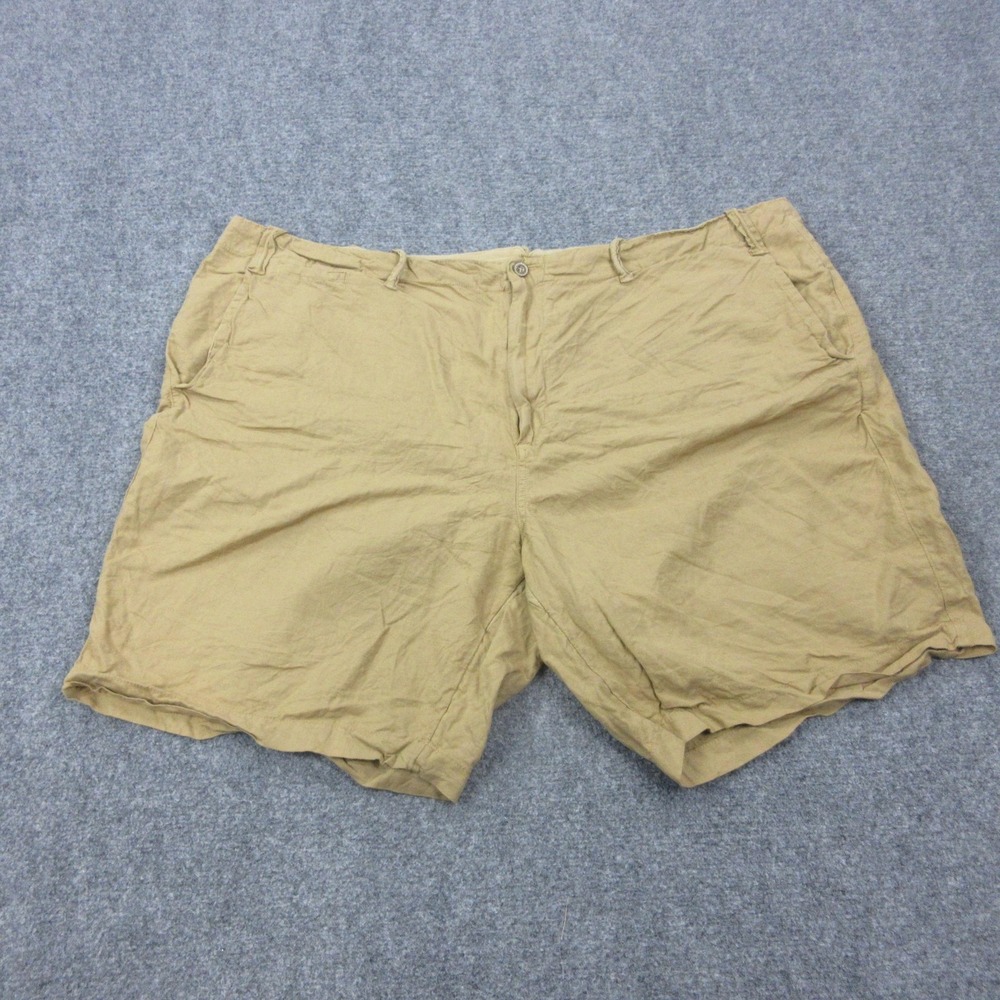 Polo Ralph Lauren Shorts Mens 48 Beige Classic Fit Linen Cotton Chino 10‎ Inseam